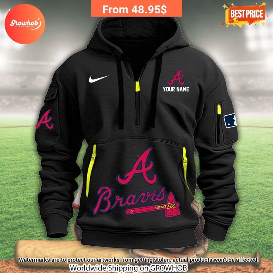 Atlanta Braves Custom Half Zip Hoodie 1