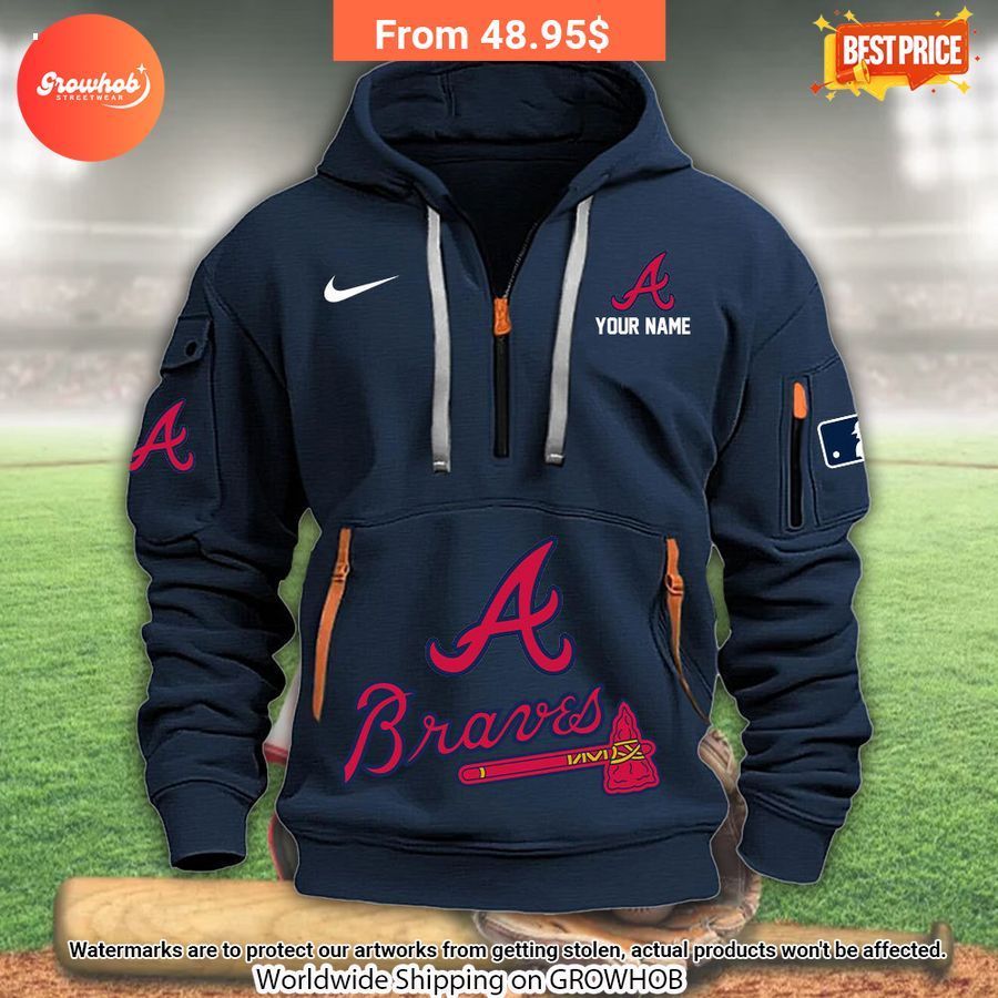 Atlanta Braves Custom Half Zip Hoodie 2