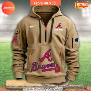 Atlanta Braves Custom Half Zip Hoodie 3 999