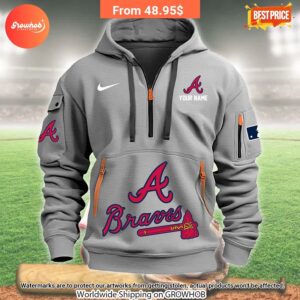 Atlanta Braves Custom Half Zip Hoodie 4 169