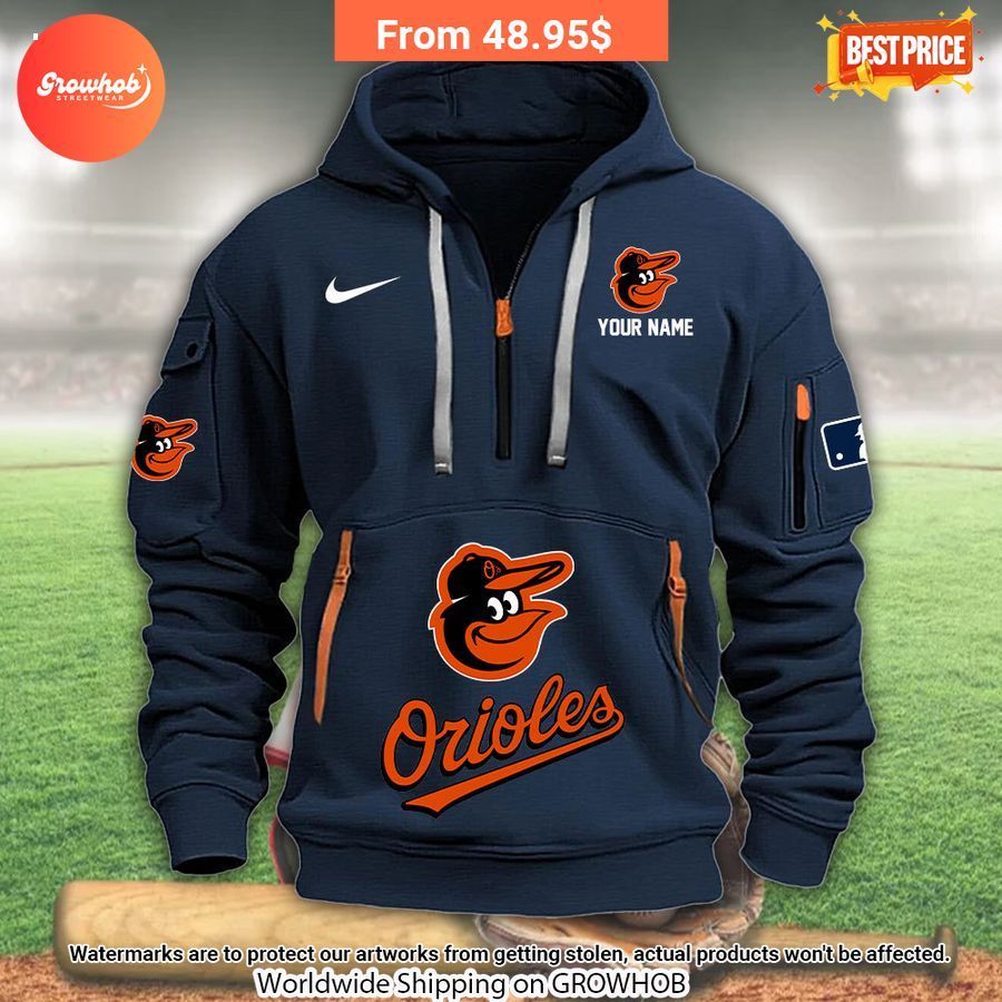 Baltimore Orioles Custom Half Zip Hoodie 2