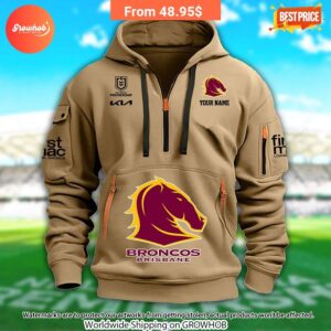 Brisbane Broncos Custom Half Zip Hoodie 3 547