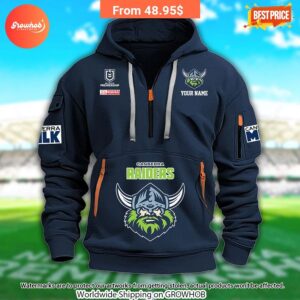 Canberra Raiders Custom Half Zip Hoodie