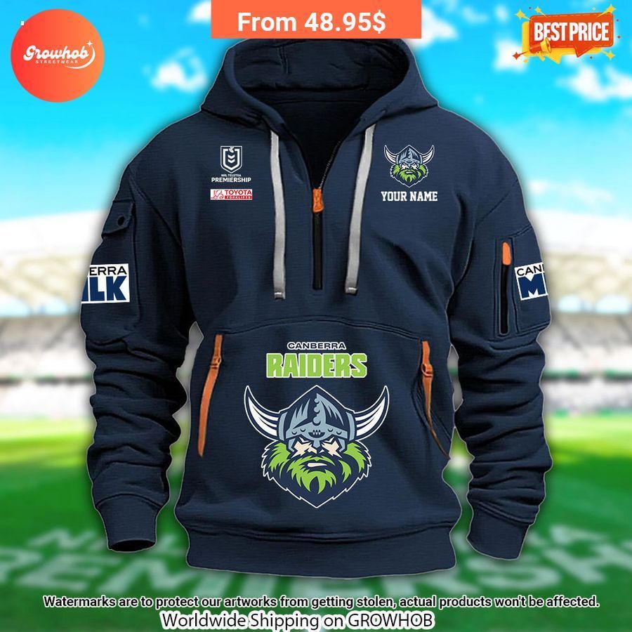 Canberra Raiders Custom Half Zip Hoodie 2