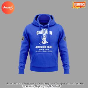 Conor Garland Vancouver Canucks 400th Nhl Game Hoodie 2