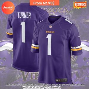 Dallas Turner Minnesota Vikings Nike 2024 Draft First Round Pick Player Game Football Jersey 1