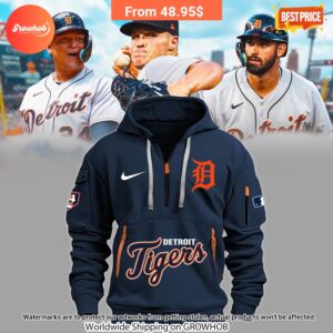 Detroit Tigers Half Zip Hoodie