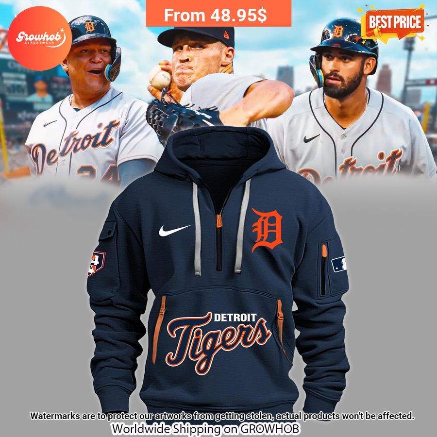 Detroit Tigers Half Zip Hoodie 1