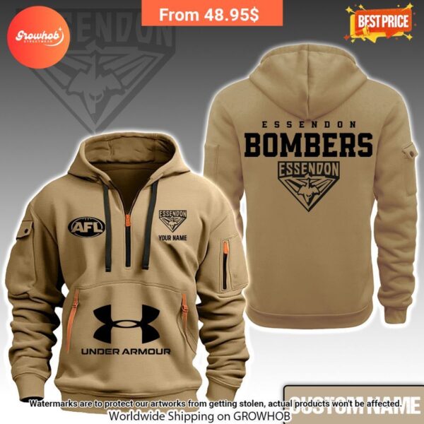 Essendon Bombers Custom Half Zip Hoodie