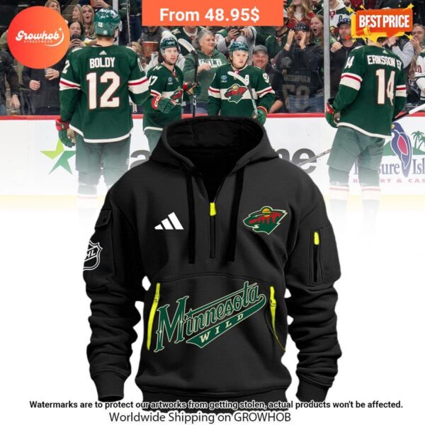 Minnesota Wild Half Zip Heavy Hoodie