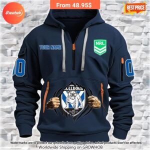 Personalized Canterbury-Bankstown Bulldogs Half Zip Heavy Hoodie