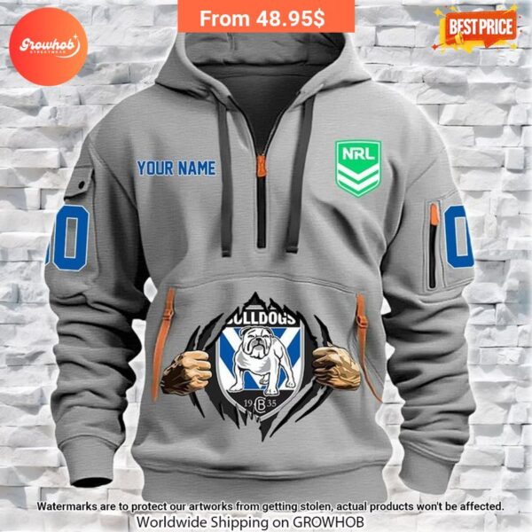 Personalized Canterbury-Bankstown Bulldogs Half Zip Heavy Hoodie