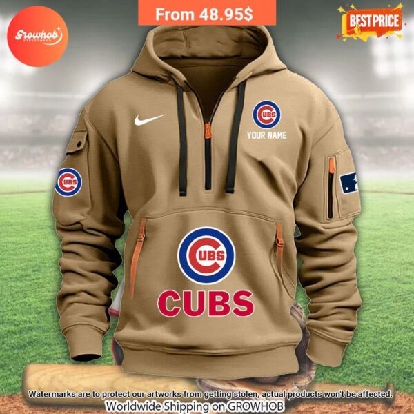 Personalized Chicago Cubs Half Zip Heavy Hoodie