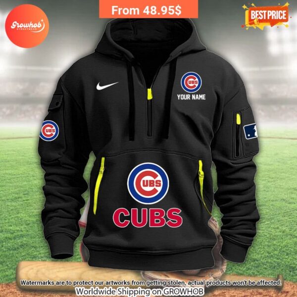 Personalized Chicago Cubs Half Zip Heavy Hoodie