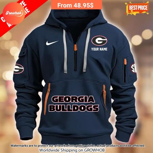 Personalized Georgia Bulldogs Half Zip Heavy Hoodie