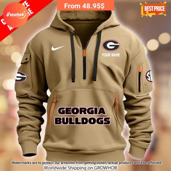 Personalized Georgia Bulldogs Half Zip Heavy Hoodie