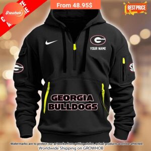 personalized georgia bulldogs half zip heavy hoodie 4 392