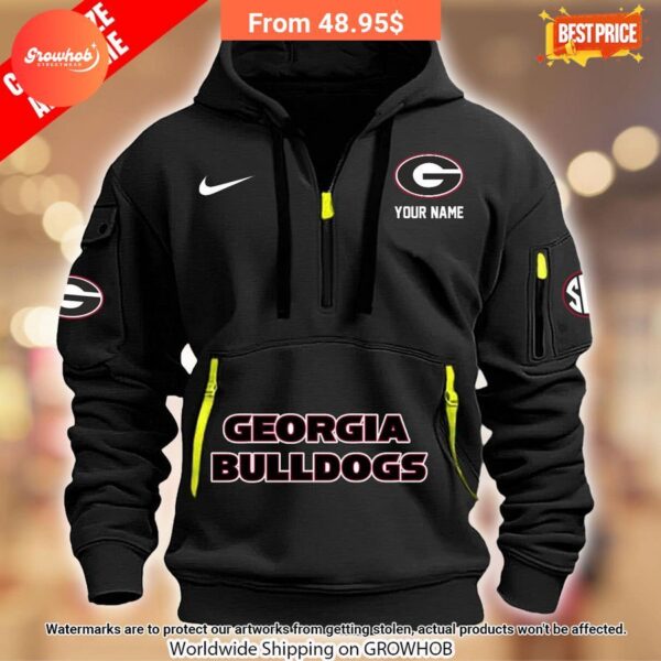 Personalized Georgia Bulldogs Half Zip Heavy Hoodie