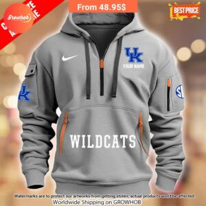 personalized kentucky wildcats half zip heavy hoodie 3 287