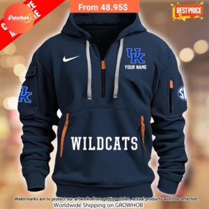 personalized kentucky wildcats half zip heavy hoodie 5 396