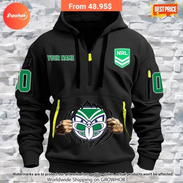 Personalized New Zealand Warriors Half Zip Heavy Hoodie