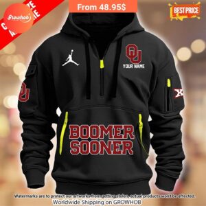 personalized oklahoma boomer sooner half zip heavy hoodie 4 909