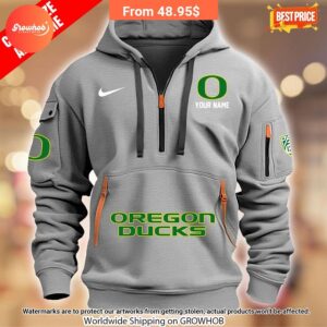 personalized oregon duck half zip heavy hoodie 3 583