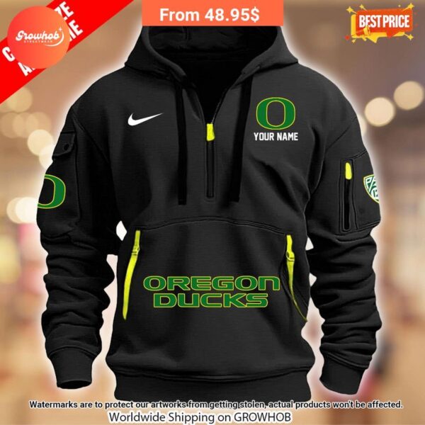 Personalized Oregon Duck Half Zip Heavy Hoodie