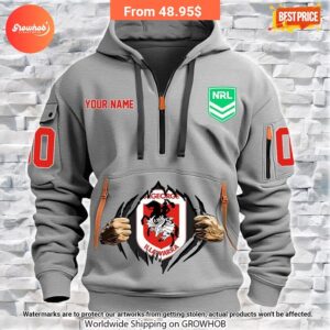 personalized st george illawarra dragons half zip heavy hoodie 3 679