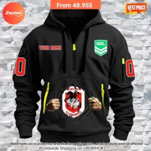 personalized st george illawarra dragons half zip heavy hoodie 4 625