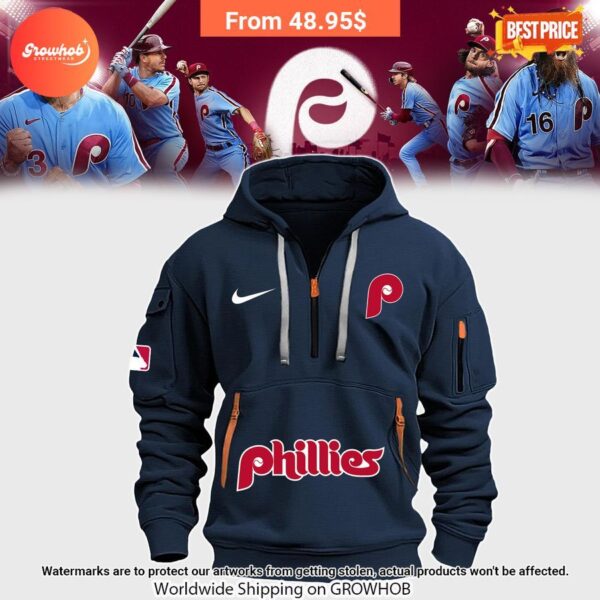 Philadelphia Phillies Half Zip Heavy Hoodie