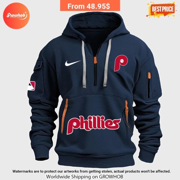 Philadelphia Phillies Half Zip Heavy Hoodie