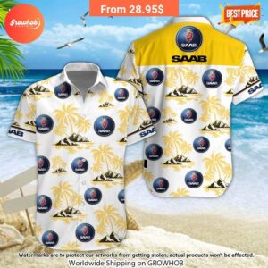 saab automobile hawaiian shirt and short 22