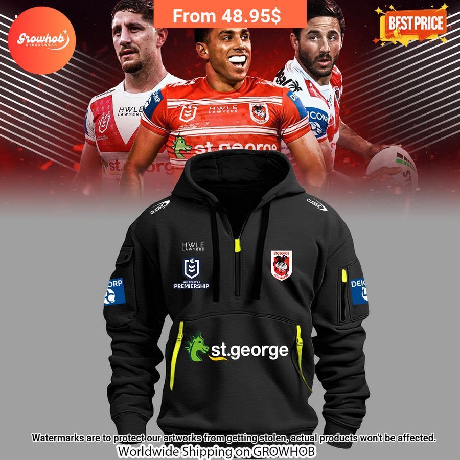 St George Illawarra Dragons Half Zip Hoodie 1