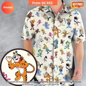 80s 90s Commercial Mascot Cereal Hawaiian Shirt