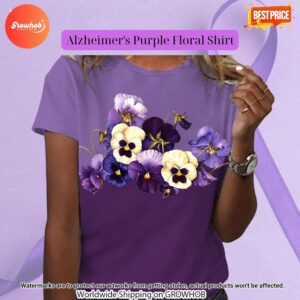 Alzheimers Purple Floral Shirt 2