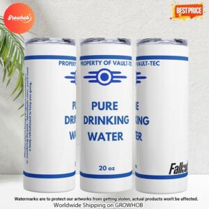 Fallout Inspired Pure Drinking Water Skinny Tumbler 1