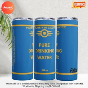 Fallout Inspired Pure Drinking Water Skinny Tumbler 2