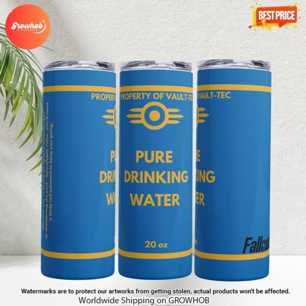 Fallout Inspired Pure Drinking Water Skinny Tumbler