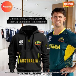 Mitchell Marsh Australia 2023 Odi World Cup Champions Half Zip Hoodie 3