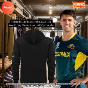 Mitchell Marsh Australia 2023 Odi World Cup Champions Half Zip Hoodie 4