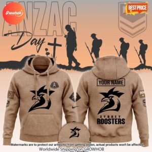 Personalized Sydney Roosters Anzac Round Hoodie