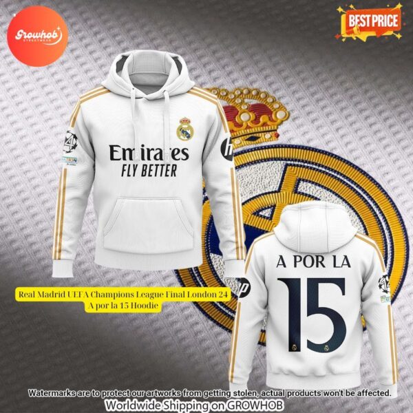 Real Madrid UEFA Champions League Final London 24 A por la 15 Hoodie