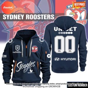 Sydney Rooster Custom Half Zip Heavy Hoodie 3