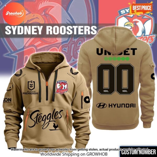 Sydney Rooster Custom Half Zip Heavy Hoodie